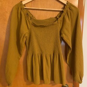 Madewell Lucie Smocked Peplum Top 8